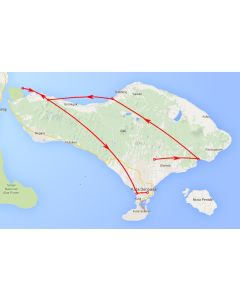 Venture travels luxe rondreis Bali, route