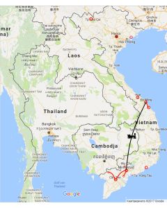 ondreis Vietnam: Vietnam van zuid naar centraal - van de Mekong delta naar Hoi An, routekaart
